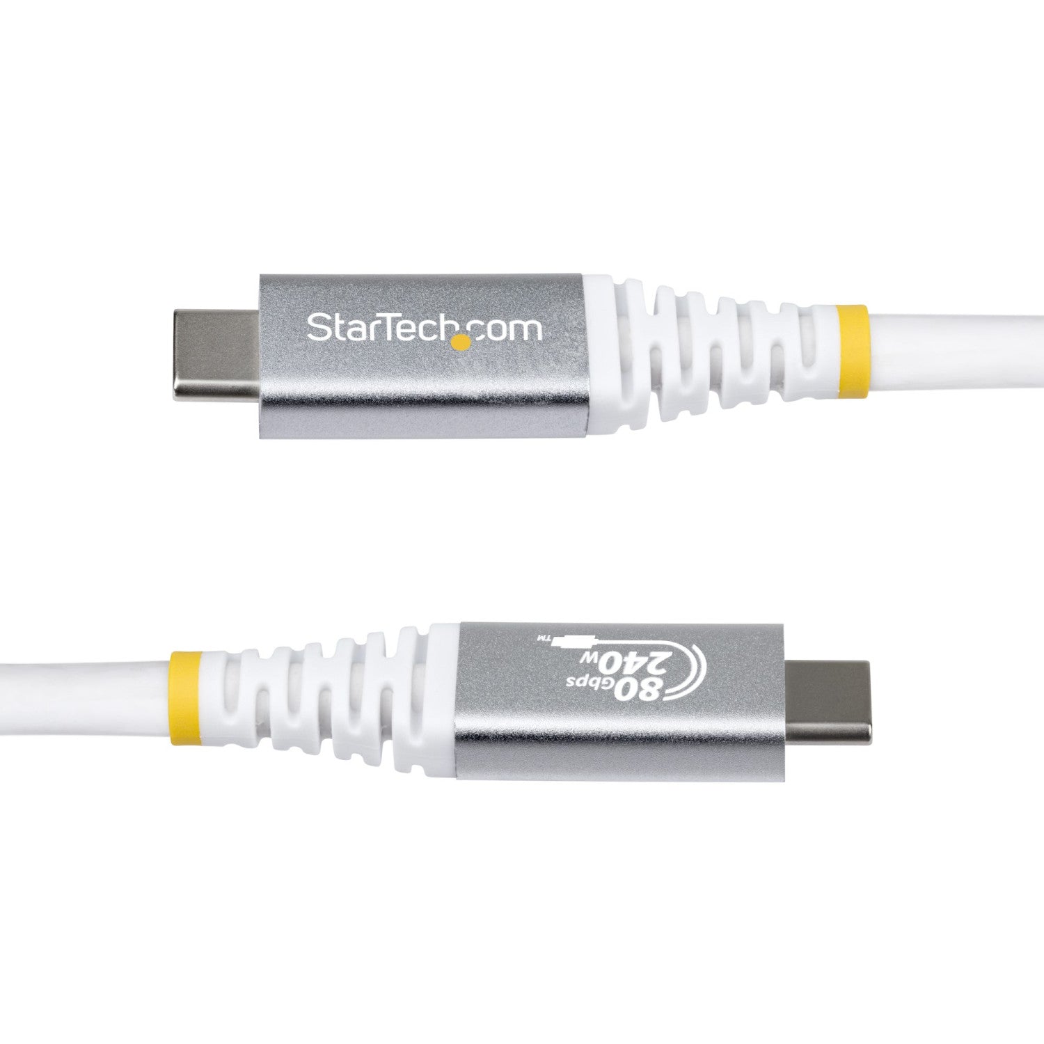 StarTech.com Cavo USB4 da 1,5 m, Cavo USB-C Certificato USB-IF, 80Gbps, PD240W, 8K120Hz / 4K240Hz DP2.1 DP80, Cavetto Tipo-C Compatibile Thunderbolt 4; Bianco