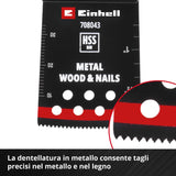 Einhell Lama Per Sega A Immersione Bimetallo 708043 - 34 Mm, Profondità 40 Mm, Finitura PTFE, Metallo E Legno