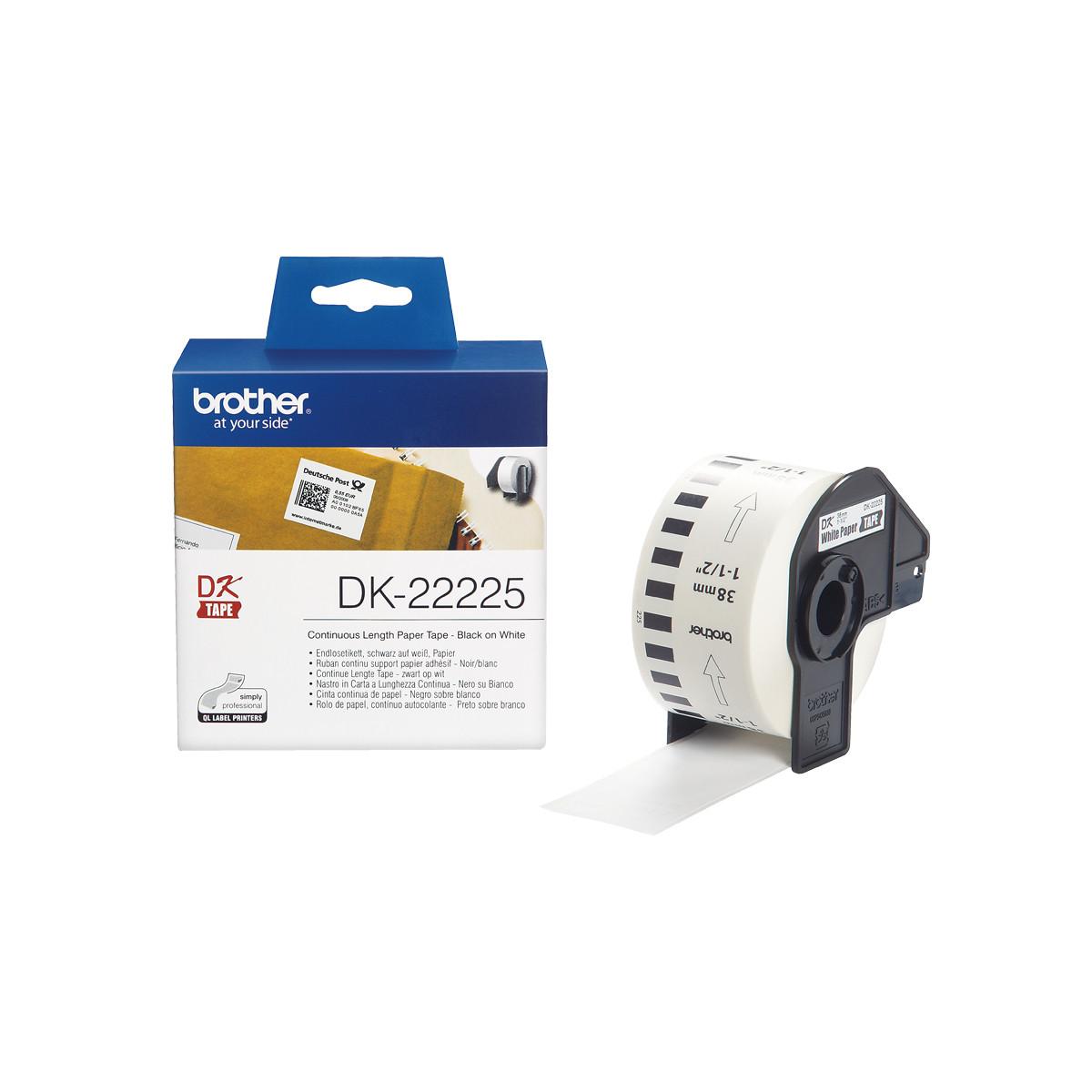 Brother DK-22225 nastro per etichettatrice Nero su bianco