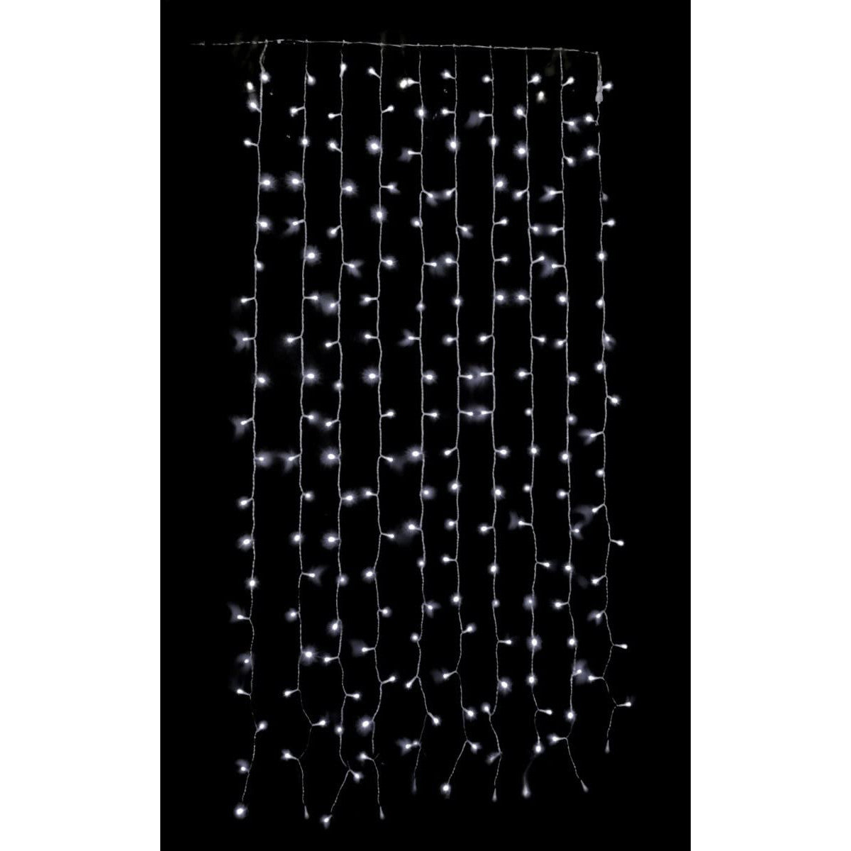 Pre Qu' Italia Tenda Luminosa a LED Cascata 200 Luci Bianco Freddo 1x2 Mt Interno/Esterno IP44 Prolungabile