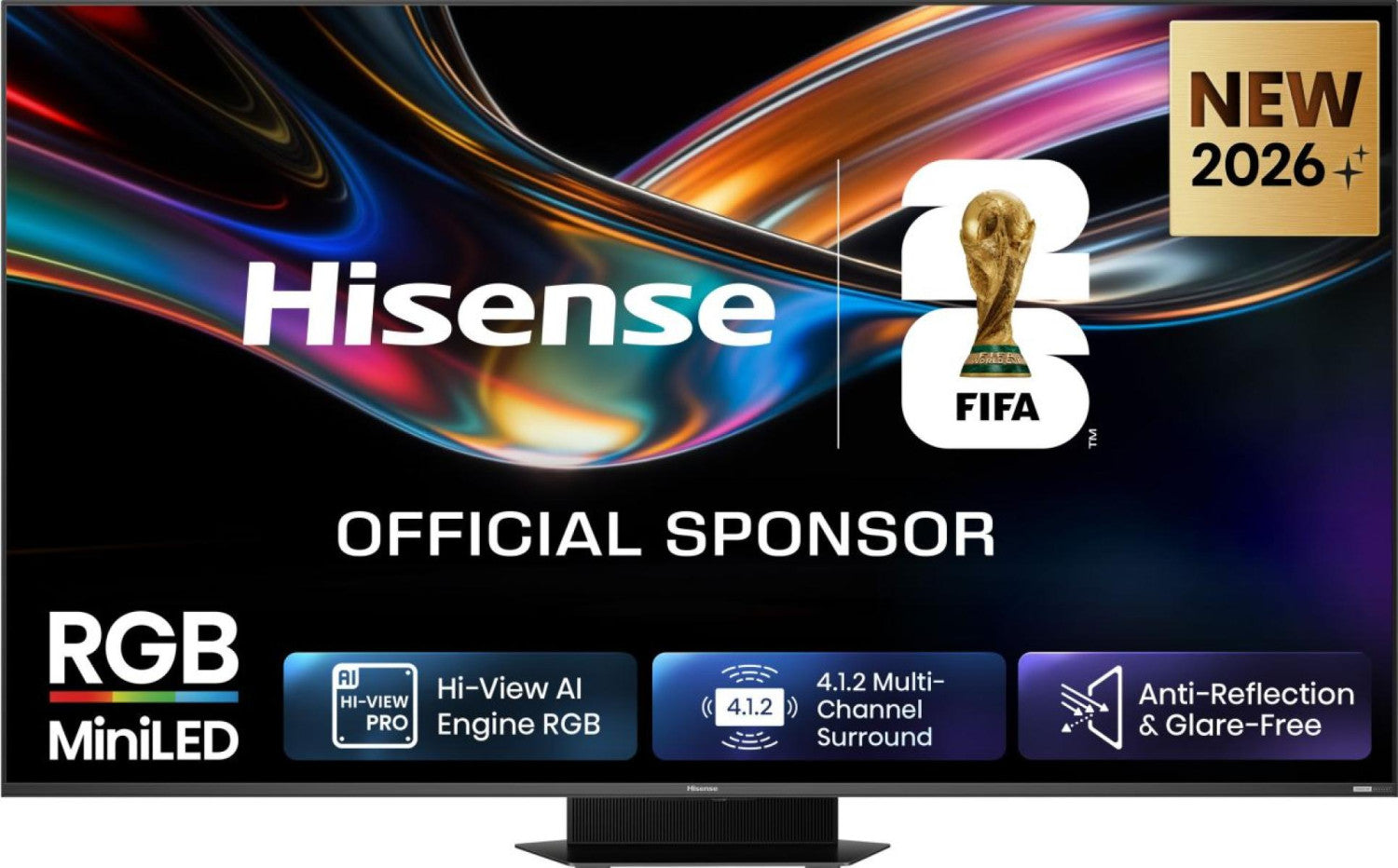 Hisense Smart TV RGB MiniLED 180Hz 75" 4K 75UR9S, Schermo Anti-Riflesso, 100 BT2020, Dolby Atmos 4.1.2 By Devialet, Dolby Vision IQ, VIDAA OS, USB-C, Native 180Hz Game Mode, Wifi 6E, BT, lativù 4K