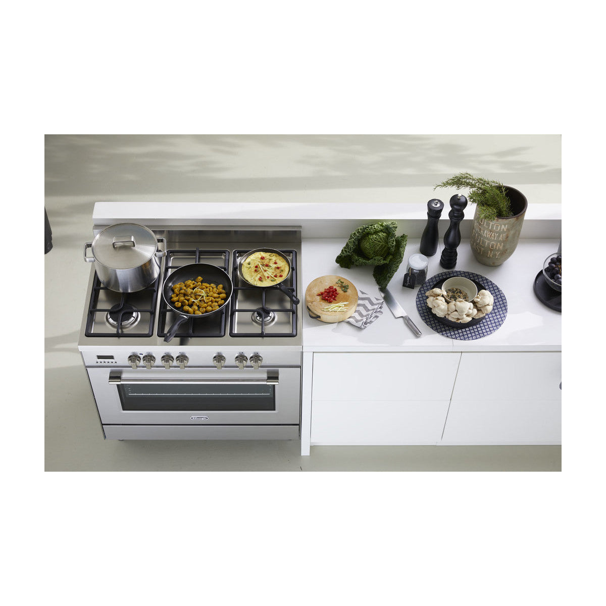 De Longhi Linea PRO Cucina Elettrico Gas Antracite, Nero, Acciaio inox