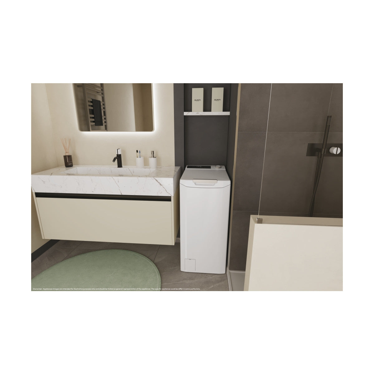 Candy TCA474TM5-S lavatrice Caricamento dall'alto 7 kg 1400 Giri/min Bianco