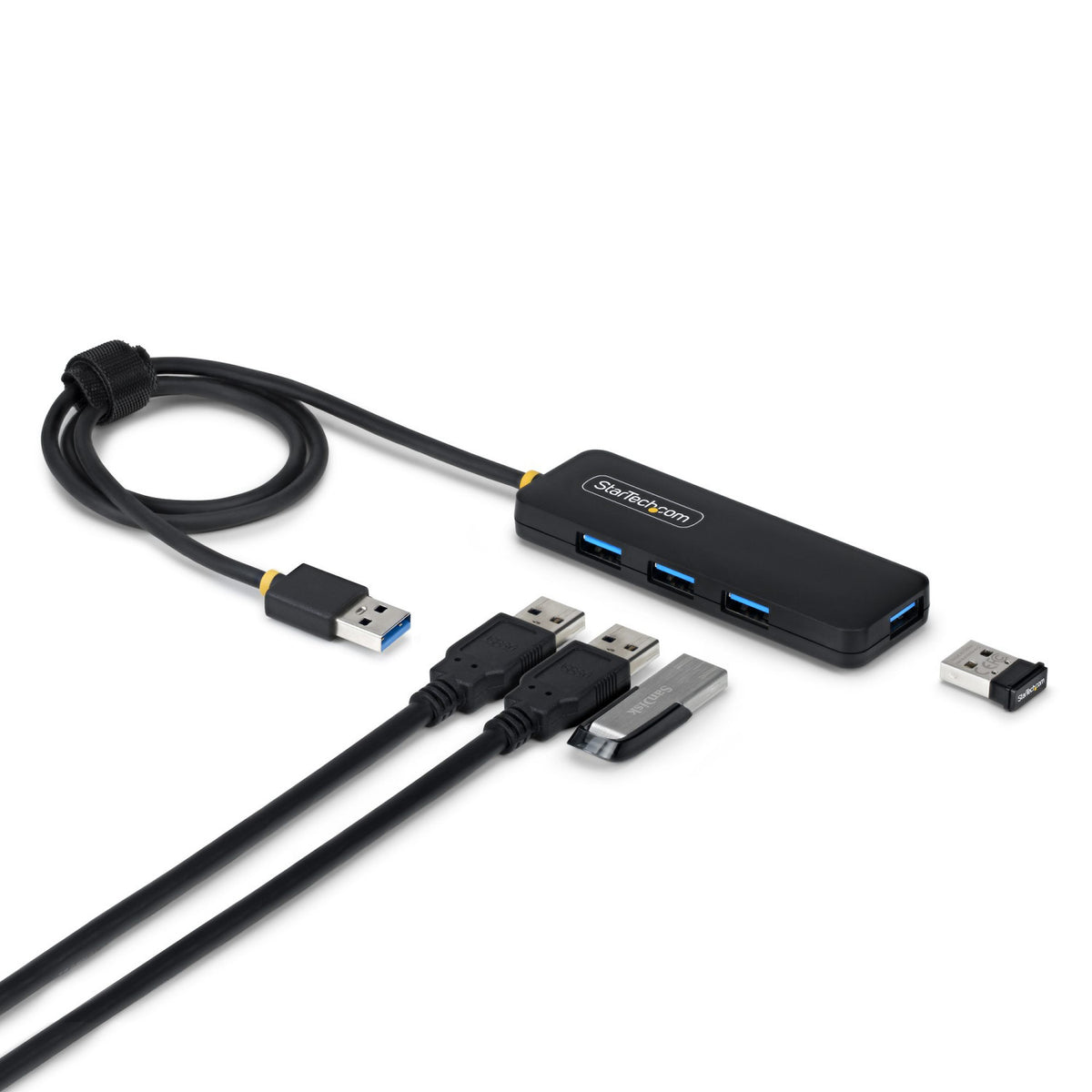 StarTech.com Hub USB-A a 4 Porte, Alimentato da BUS, Mini Hub USB 5Gbps per Laptop/Descktop con 4 Porte USB-A e Cavo Integrato da 61cm, Realizzato in Plastica PRC