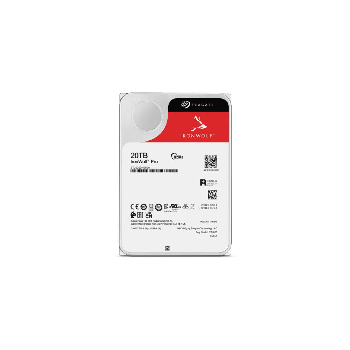 Seagate IronWolf Pro ST20000NT001 disco rigido interno 3.5" 20 TB