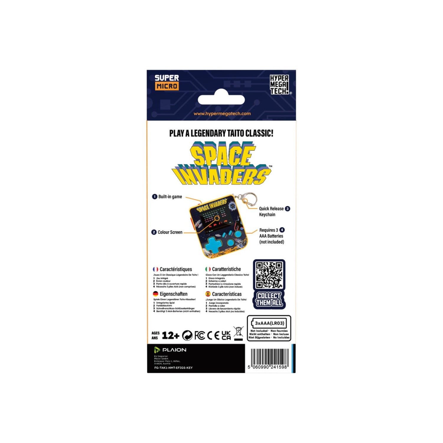 Blaze Entertainment HMT Super Micro Space Invaders Keychain Gamer