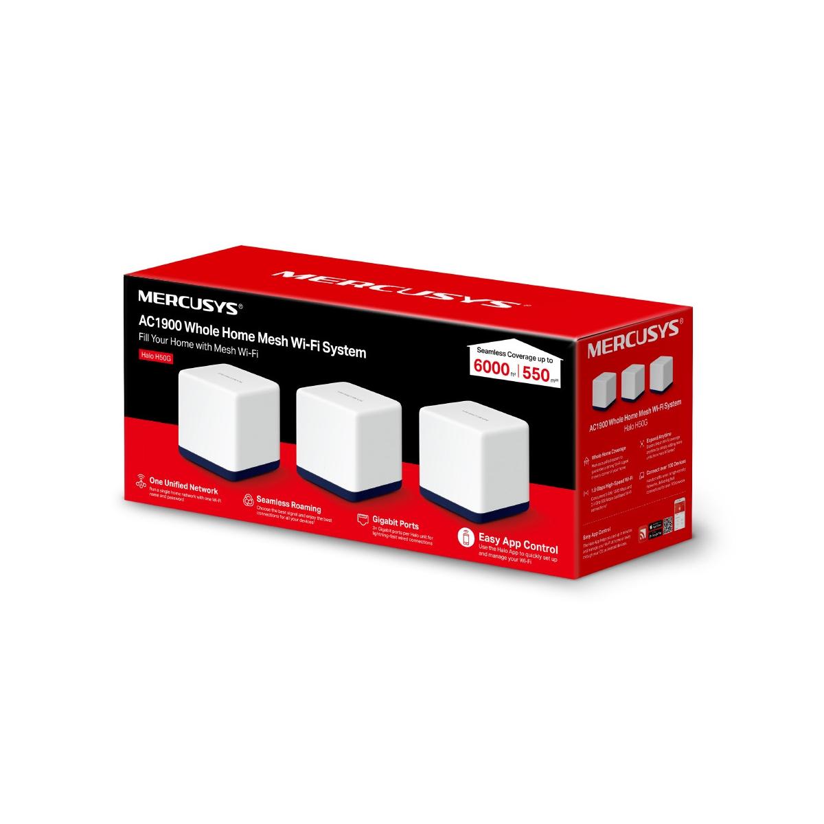 Mercusys Halo H50G(3-pack) Dual-band (2.4 GHz/5 GHz) Wi-Fi 5 (802.11ac) Bianco Interno