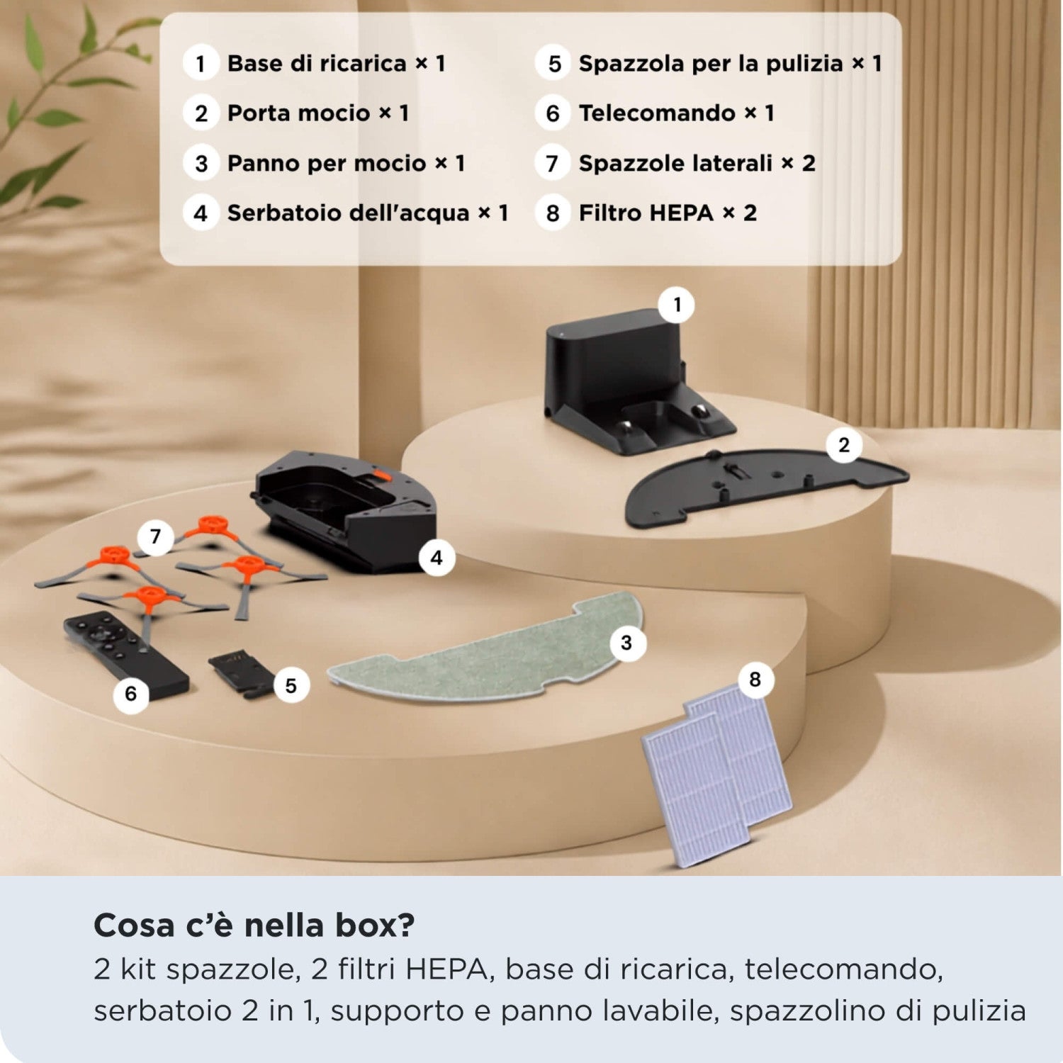 Ariete 2719 Robot Aspirapolvere Lavapavimenti X-Clean 3 in 1, Spazza, aspira e lava, Silenzioso, Wi fi integrato, Mappatura intelligente, navigazione giroscopica, Controllo Smart