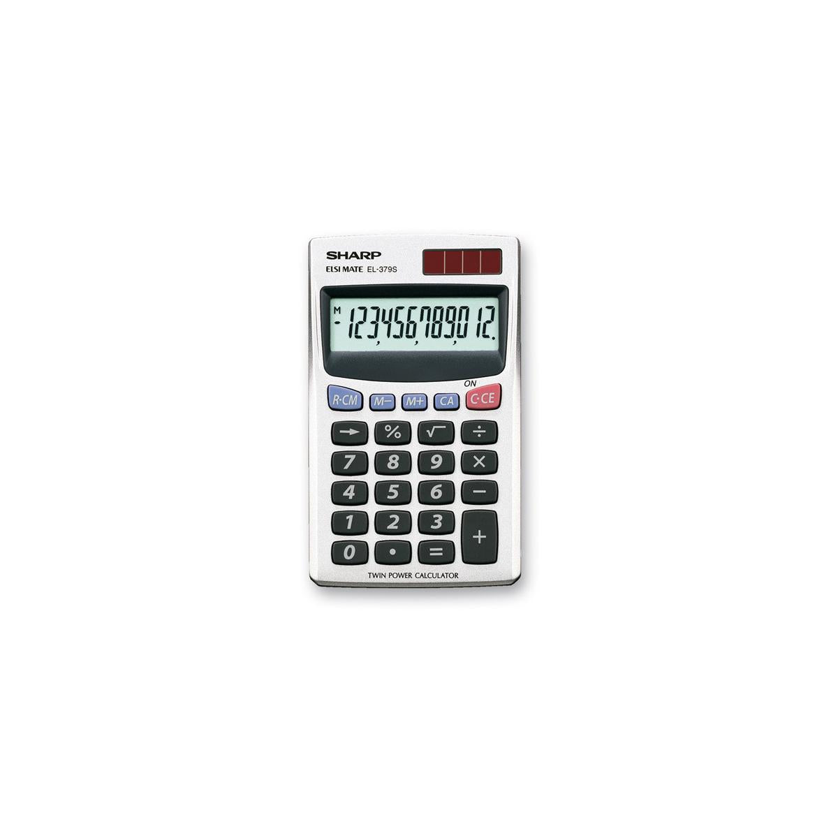 Sharp EL379SB Calcolatrice 12 cifre batteria/solare Bianco