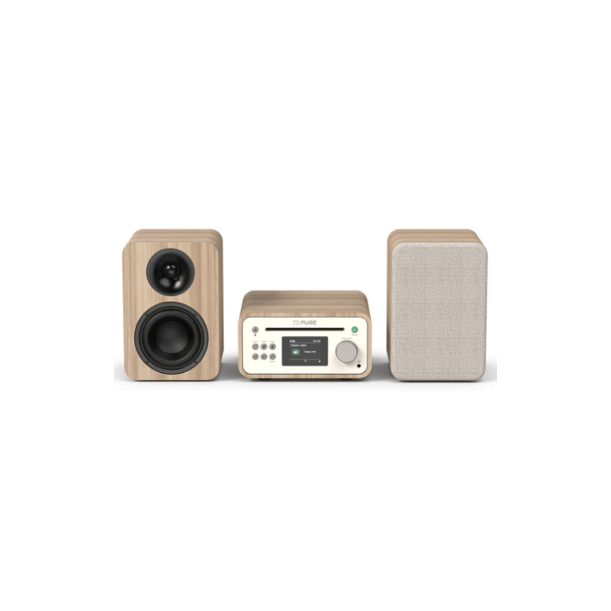 Pure Classic Stereo Mini Microsistema audio per la casa 40 W Quercia, Bianco