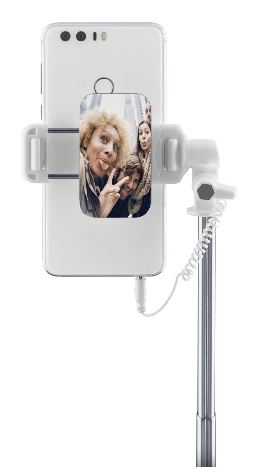 Cellularline Total View - Universale Asta per selfie con specchio girevole