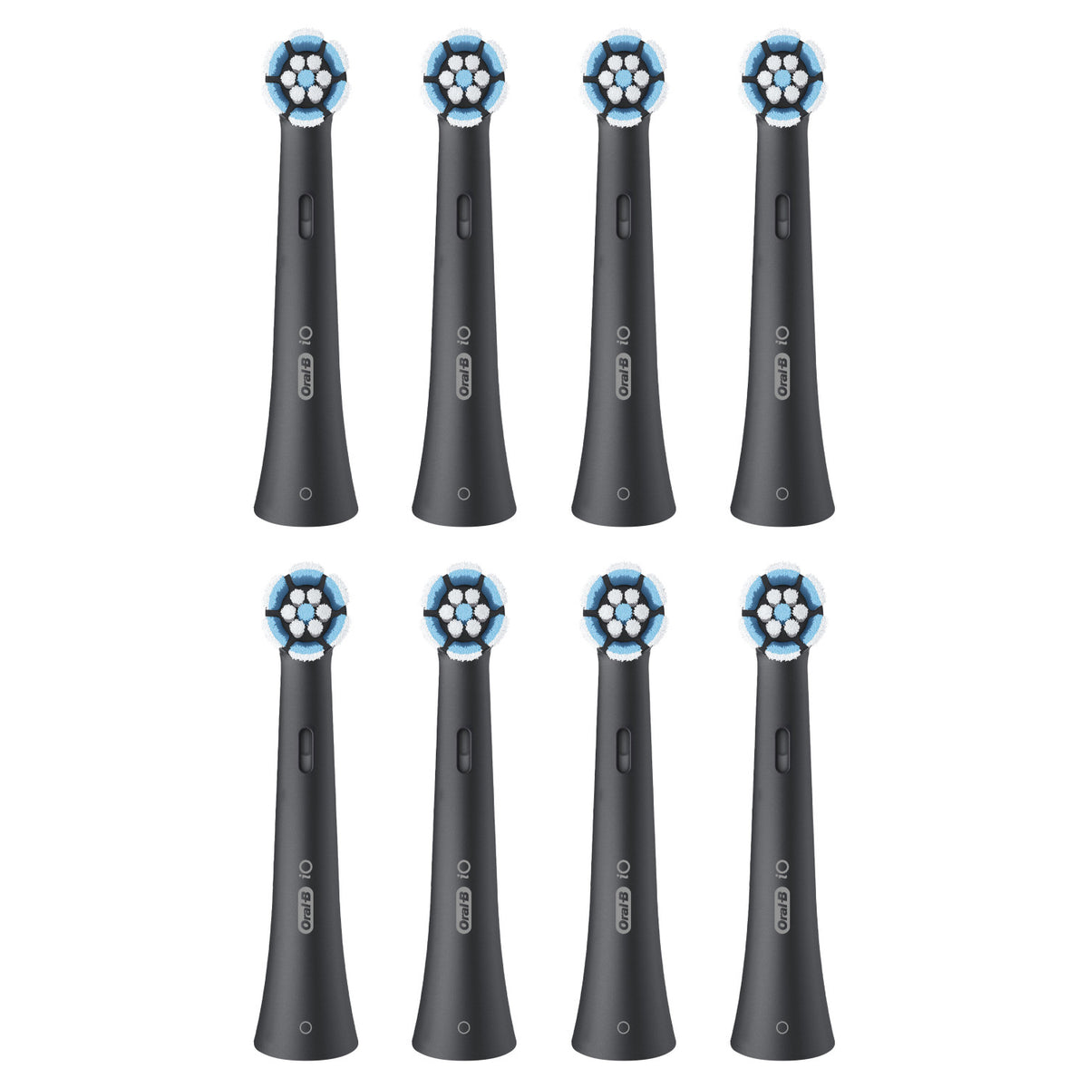 Oral-B iO Series Gentle Care Black, Original Replacement Round Brush Heads, Suitable for Sensitive Gums, 8