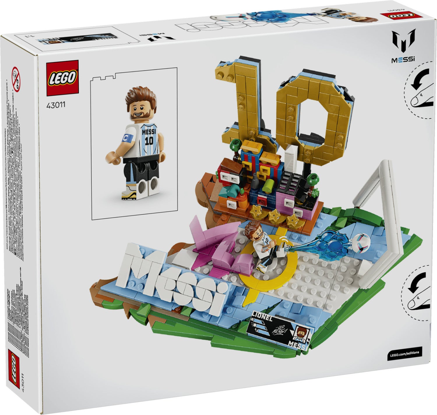 Lego Editions 43011 Lionel Messi Highlights Calcistici, Giocattolo 3D Da Esposizione, Minifigure Da Collezione, Regalo 10