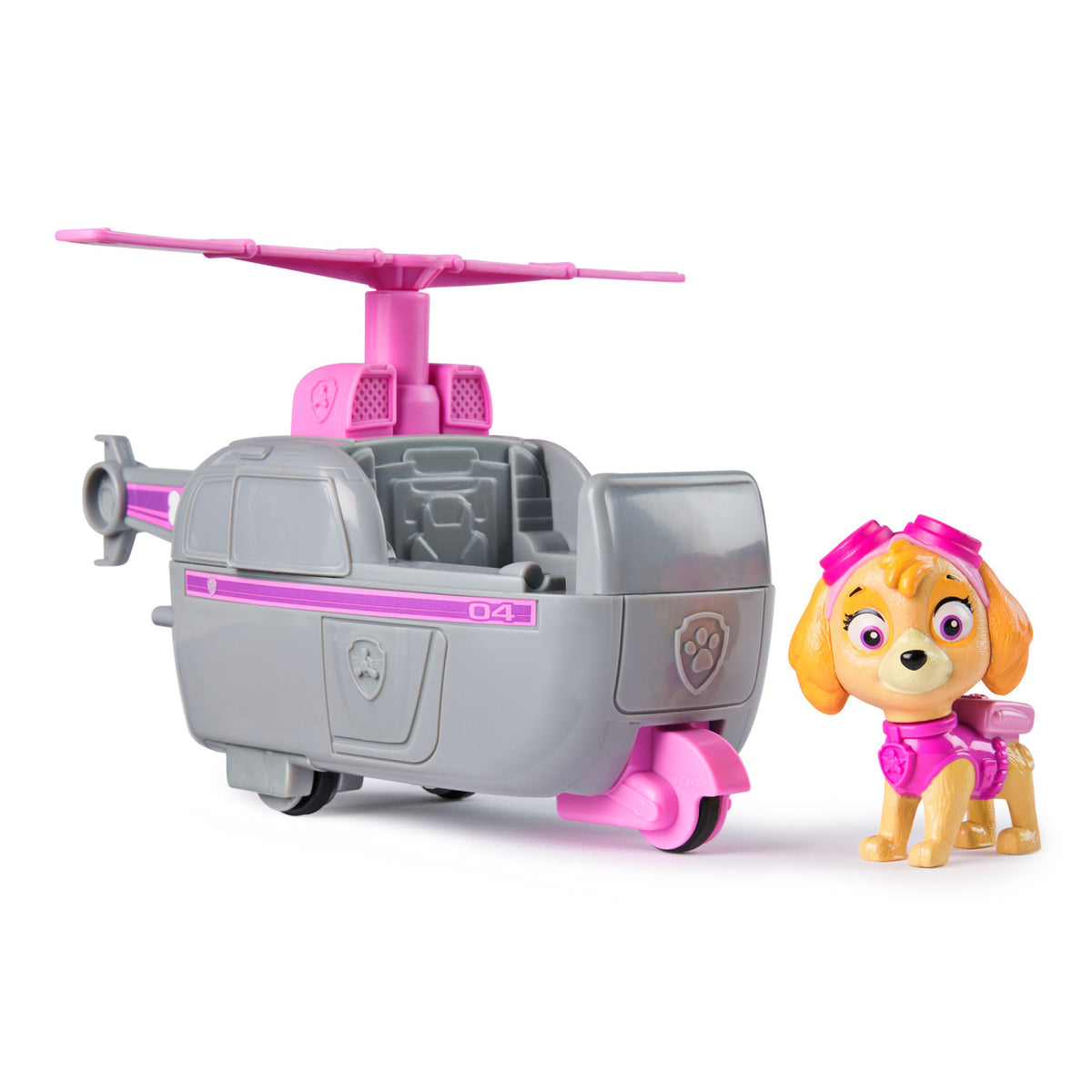 PAW Patrol , Elicottero di Skye con Personaggio Action Figure, Veicolo di Salvataggio Aereo con Elica Rotante per Missioni ad Adventure Bay, Giocattolo per Bambini e Bambine, 3 Anni