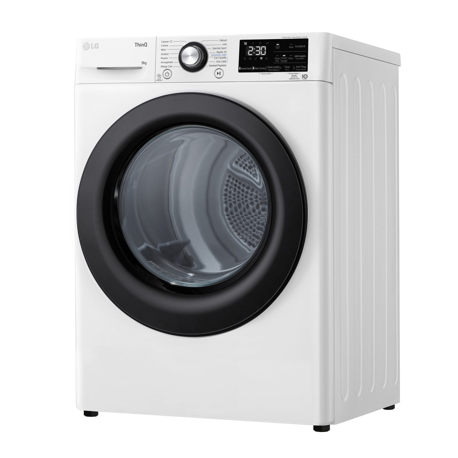 LG RH90V9AVBN Asciugatrice 9kg DUAL Inverter Classe A Condensatore Autopulente Bianco