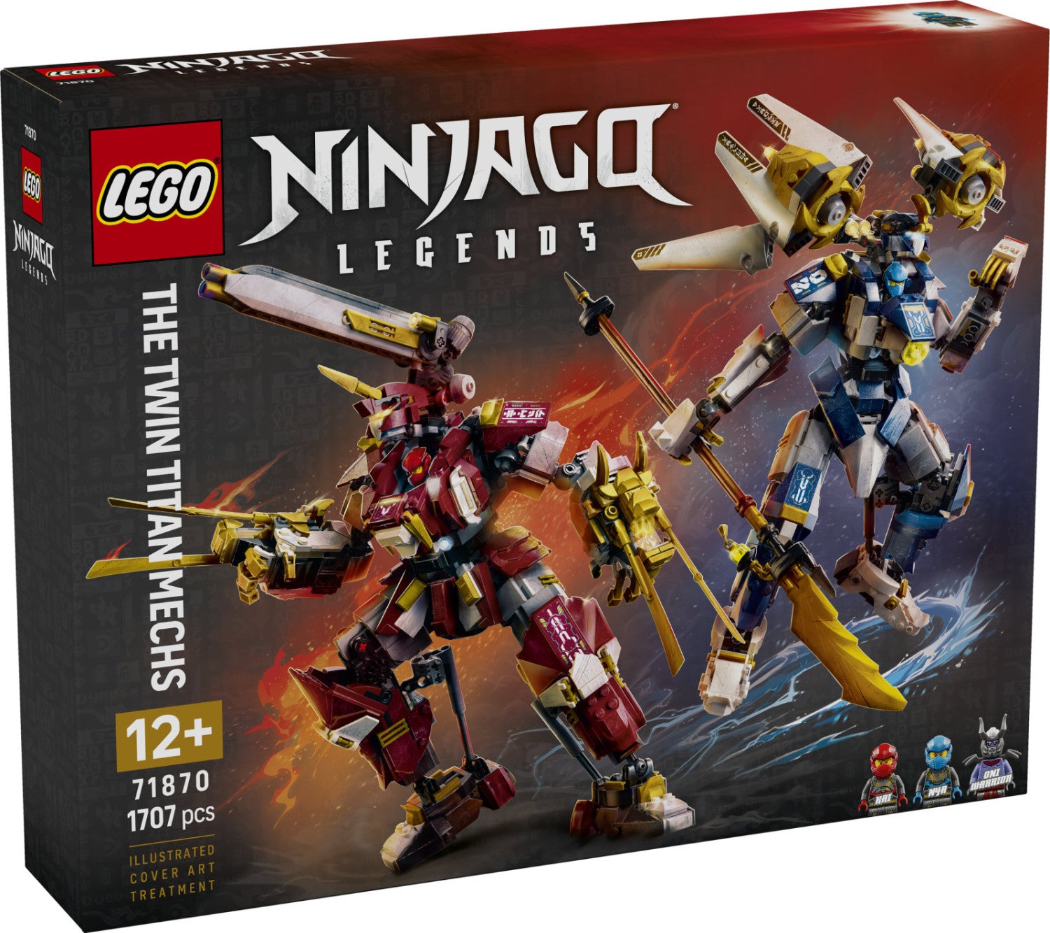 LEGO Ninjago 71870 Mech Titanici Gemelli, Set da Costruzione con 2 Action Figure e 3 Minifigure, 1707 Pezzi, per 12 Anni