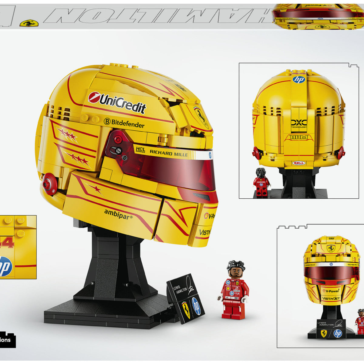 LEGO Editions 43022 Casco Di Lewis Hamilton Scuderia Ferrari HP, Con Minifigure F1 Da Collezione, Regalo Ragazzi E Fan 14
