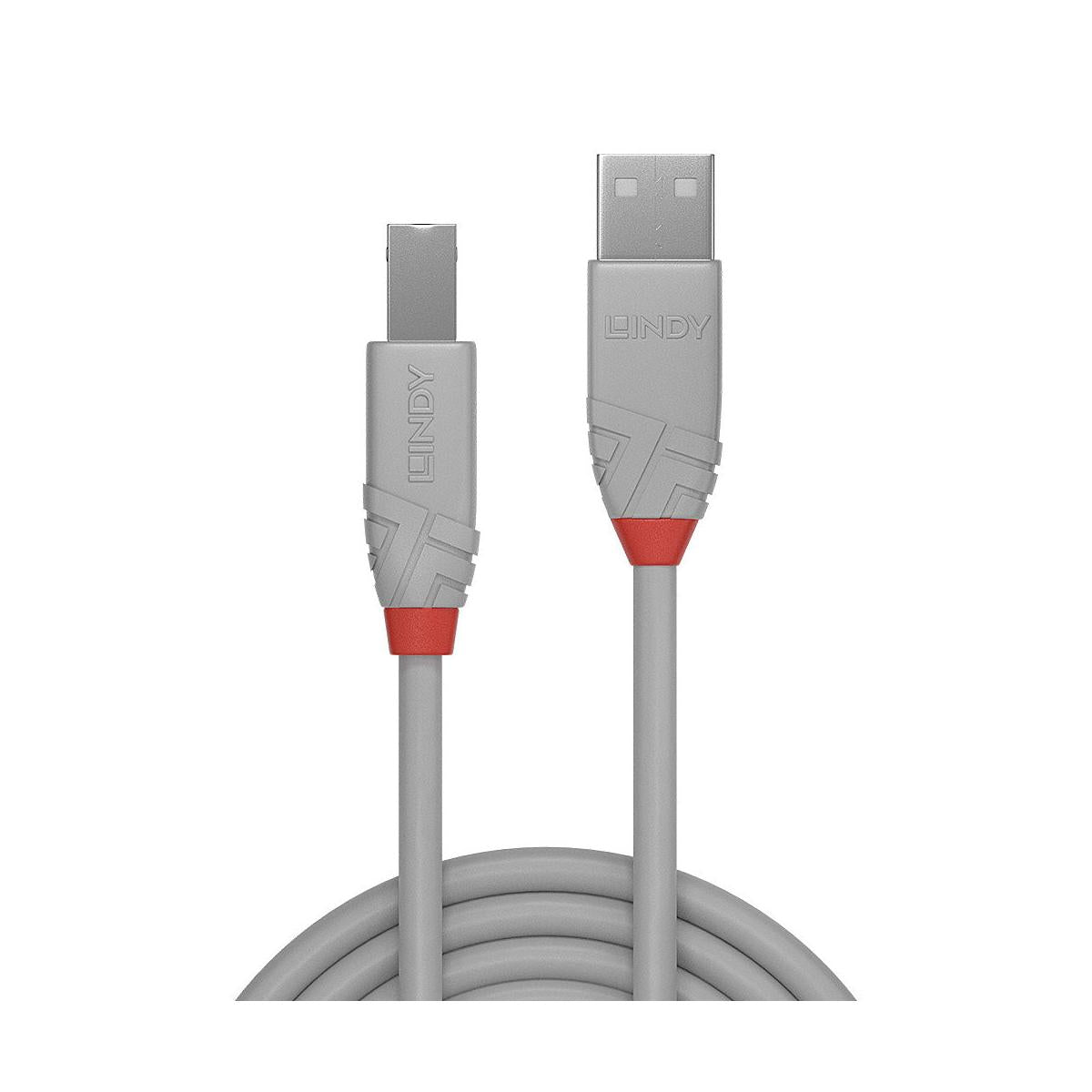 Lindy 36685 cavo USB USB 2.0 5 m USB A USB B Grigio