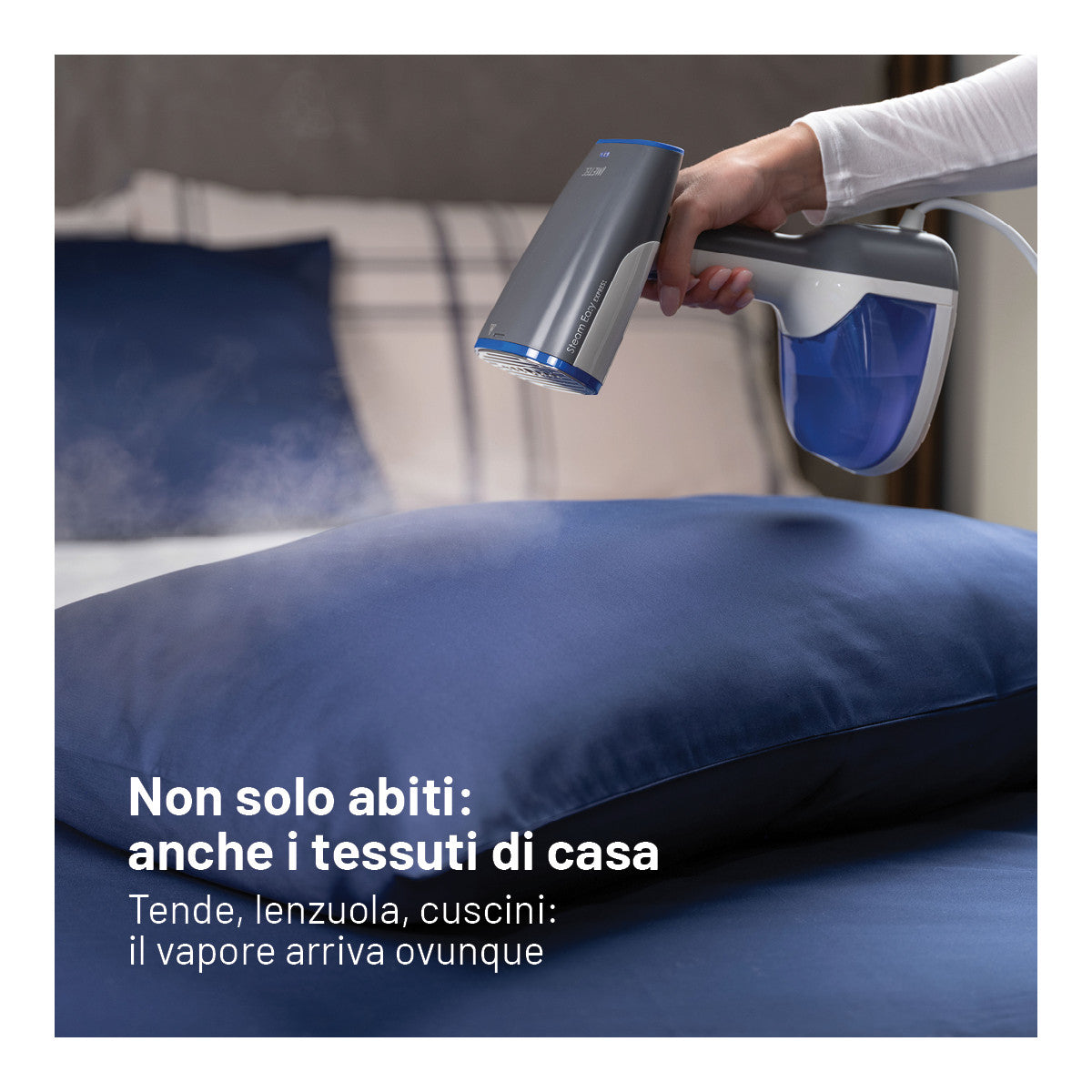 Imetec Steam Easy Express, ferro da stiro portatile verticale, piastra acciao, pronto in 30pollicipollici, tasto erogazione vapore continuo, vapore continuo 25-30 g, serbatoio 250 ml, 1500 W