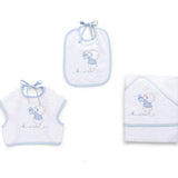 Italbaby Set Bavaglini Spugna Cotone Bear Azzurro 3 Pezzi