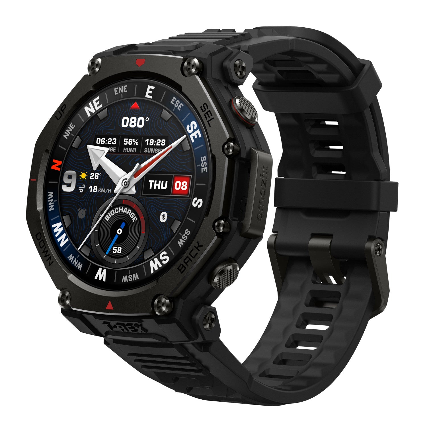 Amazfit T-rex 3 Pro AMOLED 44 mm Digitale 466 x 466 Pixel Touch screen Nero Wi-Fi GPS (satellitare)