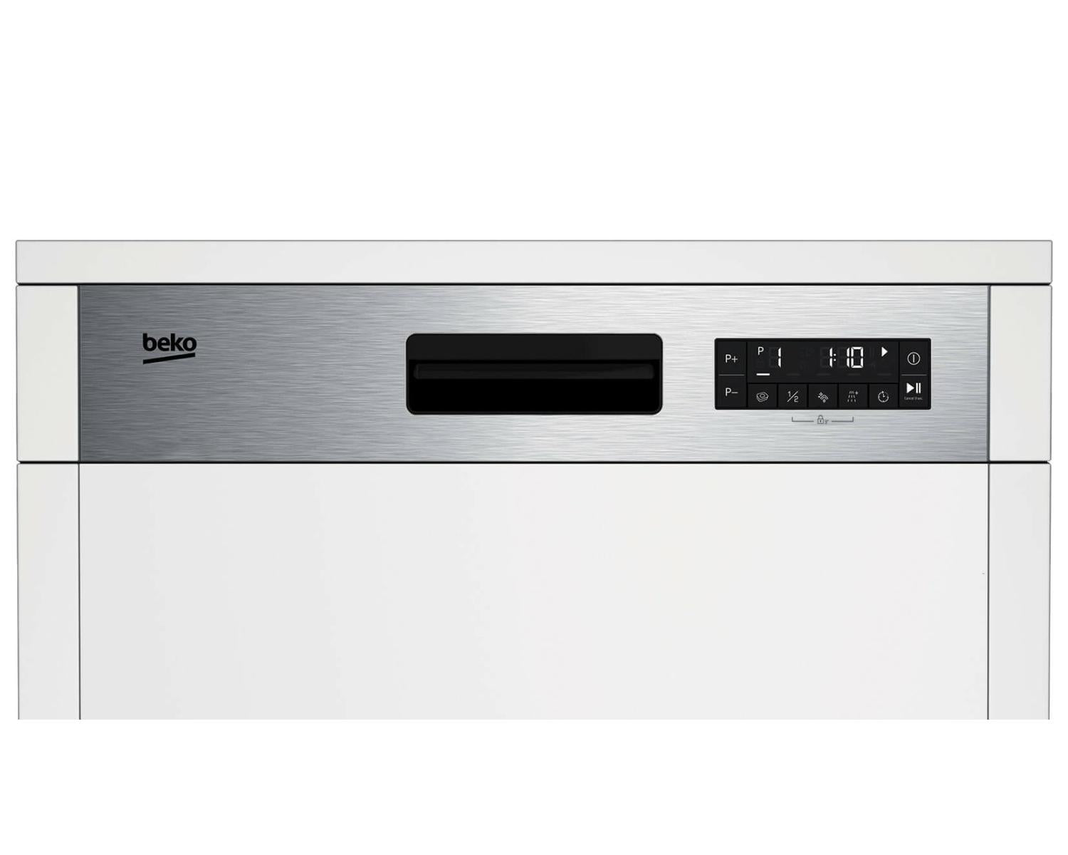 Beko b300 BDSN26430X Lavastoviglie 60cm Semi-Integrata con Cruscotto Inox Classe D 45 dBA