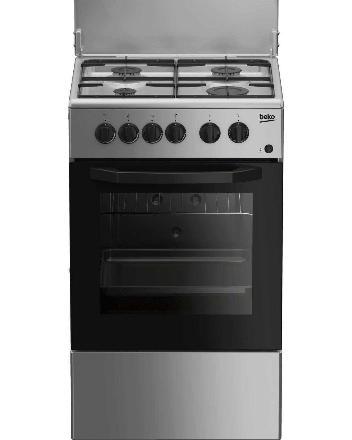 Beko Cucina A Gas 4 Bruciatori Forno Elett.54lt 50x50 Silver CSS42014FS