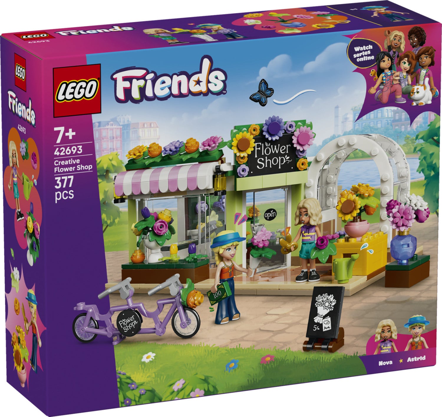 LEGO Friends 42693 Negozio Di Fiori Creativo, Giocattolo Con Fiori Finti, Bouquet, 2 Mini Bamboline E Accessori, Regalo Da 7