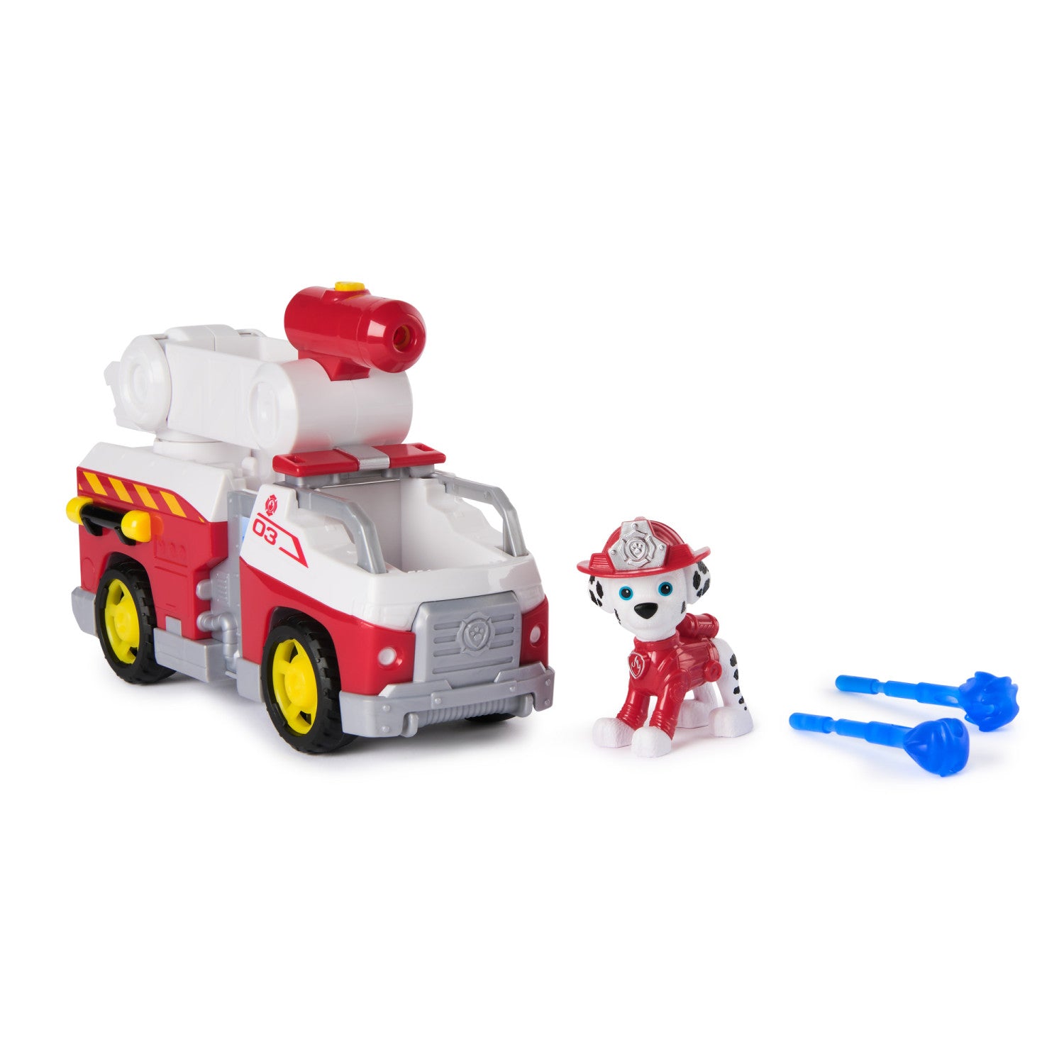 PAW Patrol Fire Rescue Camion dei Pompieri di Marshall con action figure, lanciamissili e camion giocattolo, giocattoli per bambini e bambine dai 3 anni in su