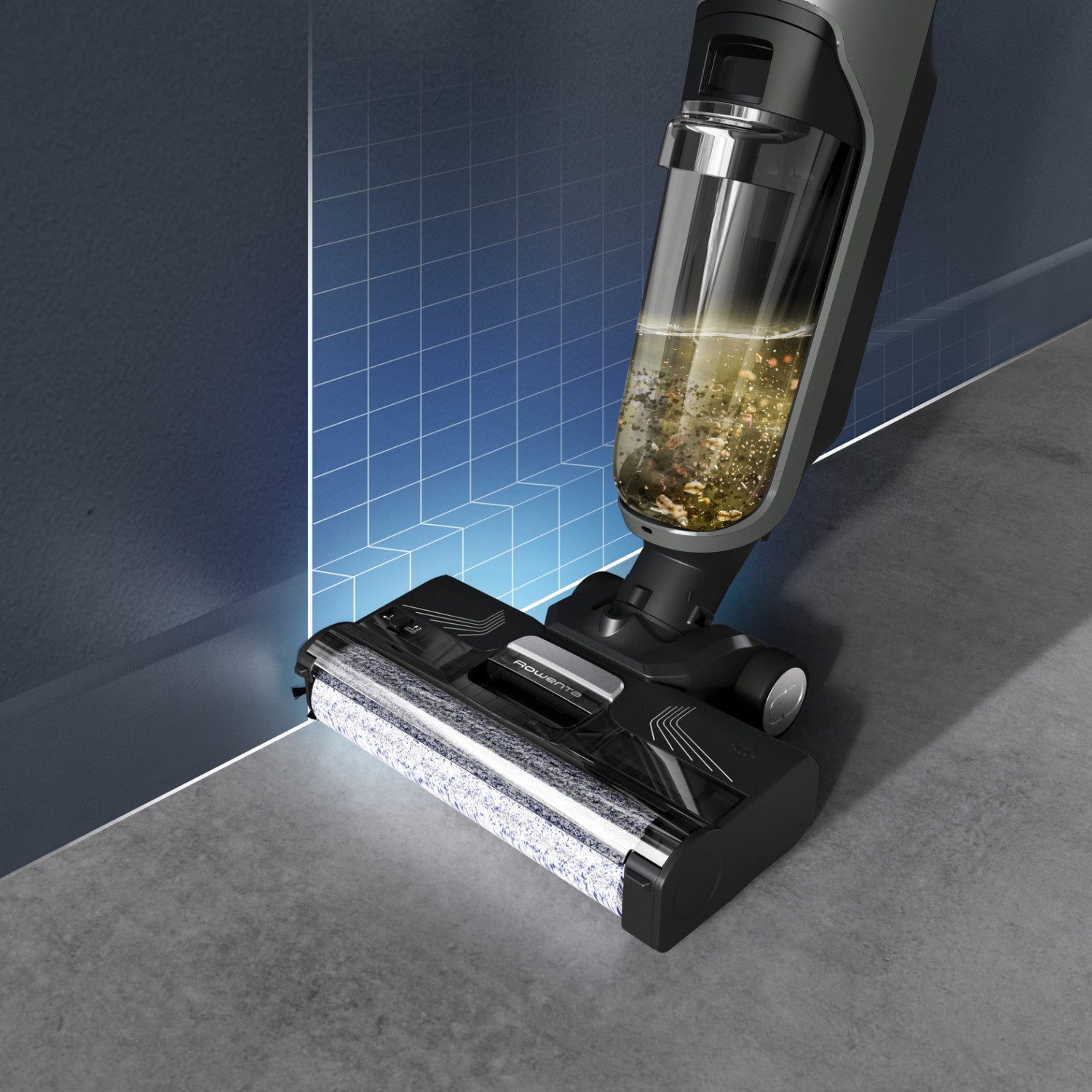 Rowenta X-Clean 4 Lavapavimenti Senza Fili con Auto-Propulsione e Rilevazione Automatica dello SporcoDoppio Serbatoio e Sistema di AutopuliziaAutonomia 50 per Tutti i Tipi di Pavimenti, GZ5035
