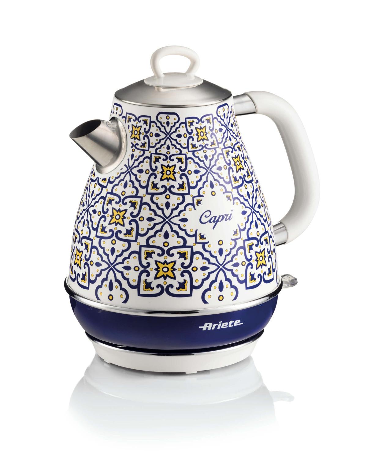 Ariete 2869 Bollitore Capri, Bollitore Elettrico, 1,7L, Infusi, the, tisane, Base cordless, Autospegnimento