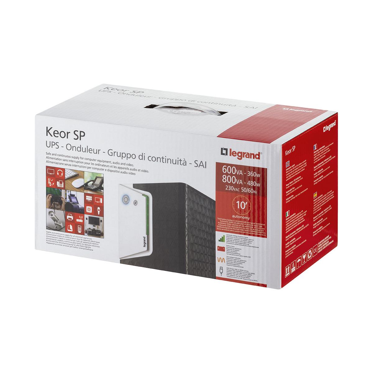 Legrand Keor ASI SP 1000 GR gruppo di continuità (UPS) A 1 kVA 600 W 4 presa(e) AC