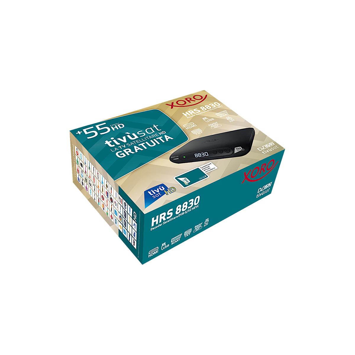 Xoro HRS 8830 set-top box TV Ethernet (RJ-45), Satellite Full HD Nero
