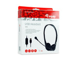 Equip 245305 Cuffie Cablato a Padiglione Ufficio USB tipo A Nero