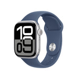 Apple Watch Series 10 GPS Cellular 42mm Cassa in Alluminio Color Argento con Denim Sport Band S M
