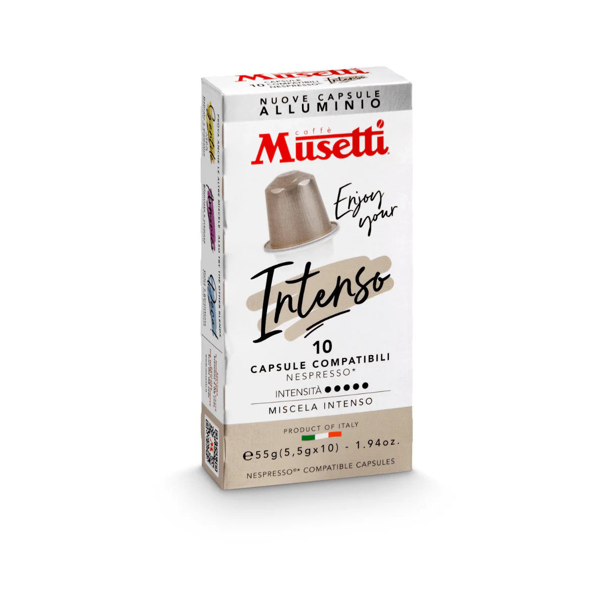 Caffè Musetti Intenso in Capsule di Alluminio Compatibili con Nespresso, 10 Pezzi