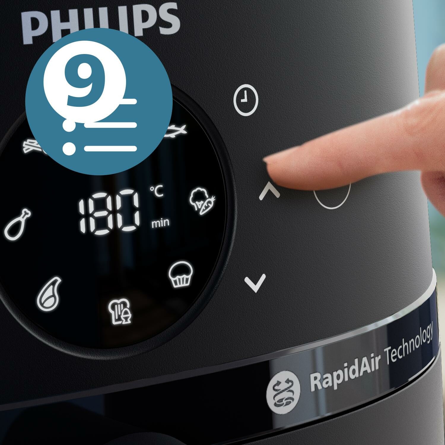 Philips 2000 series NA221/00 Friggitrice ad aria calda 4,2 L 1500 W Nero, Argento