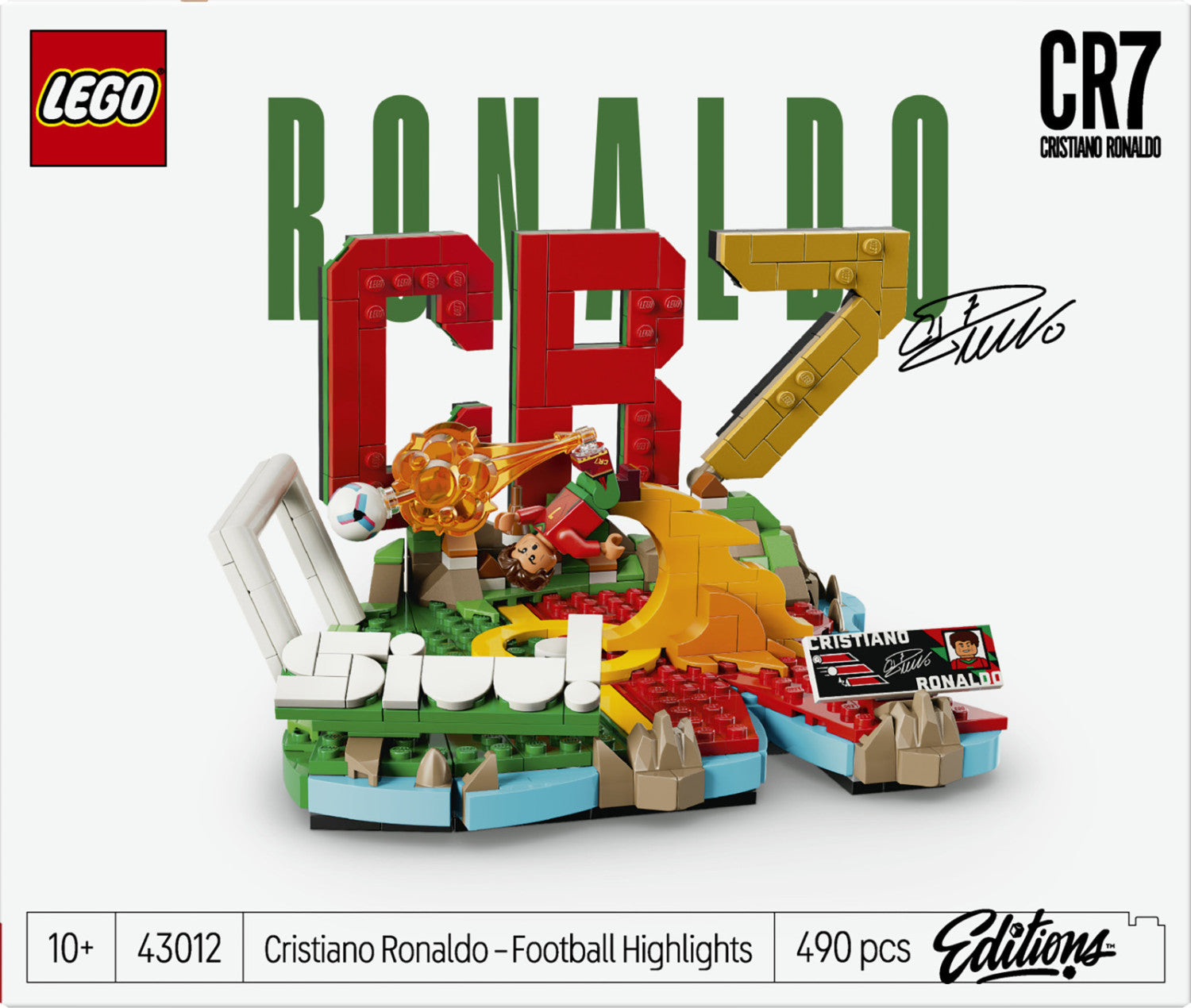LEGO Editions 43012 Cristiano Ronaldo Highlights Calcistici, Giocattolo 3D Da Esposizione Con Minifigure, Regalo 10 Anni