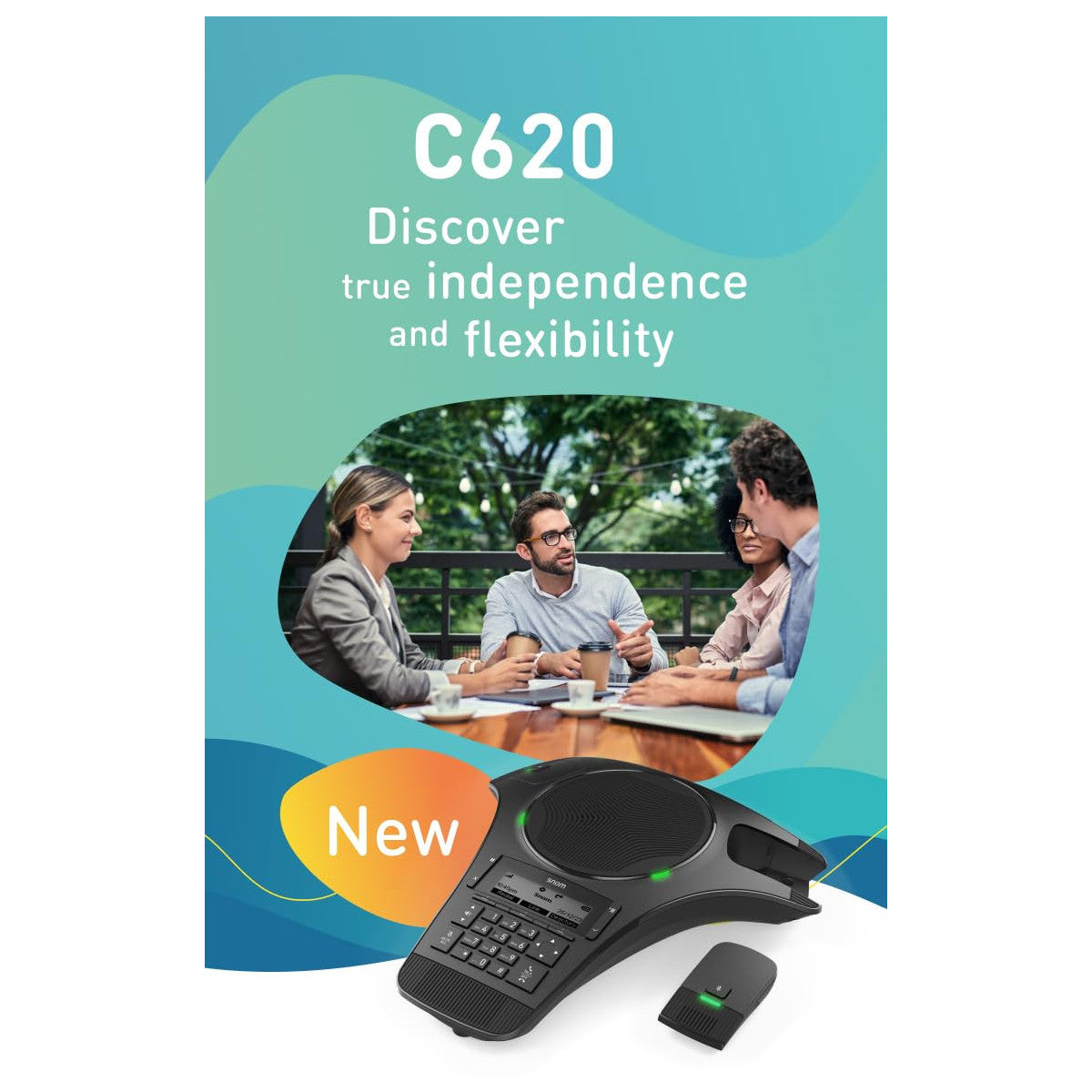 Snom C620 Telefono Per Conferenze Wireless Dect Con 2 Microfoni Wireless