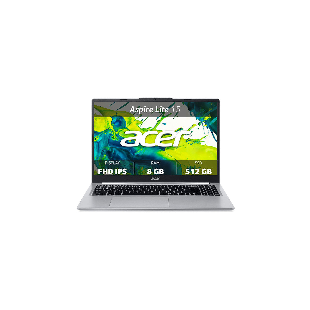 Acer Aspire Lite AL15-48P-R9NV AMD Ryzen 7 5825U Computer portatile 39,6 cm (15.6pollici) Full HD 8 GB DDR4-SDRAM 512 GB SSD Wi-Fi 6 (802.11ax) Italiano Argento