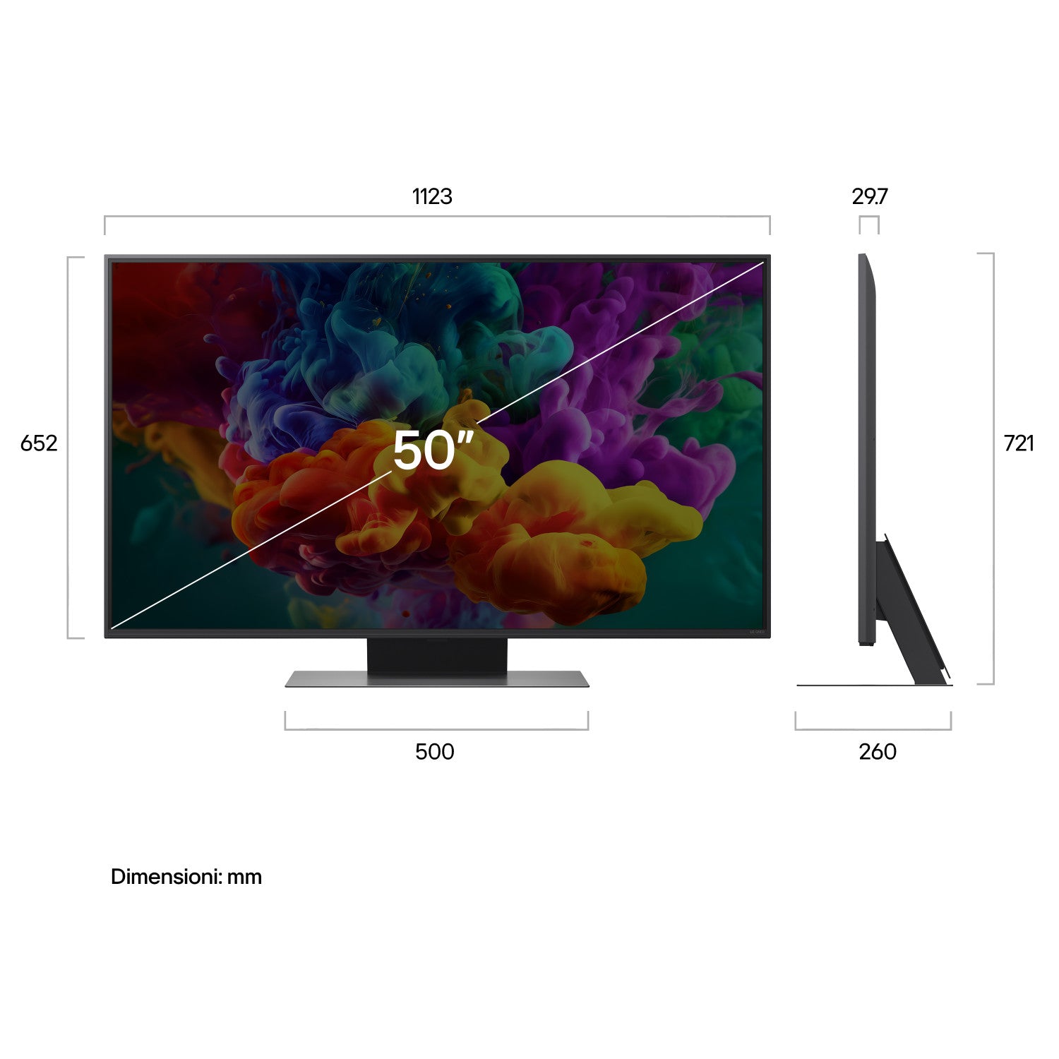 LG QNED evo AI MiniLED 50 pollici Serie QNED87B 50QNED87B6A, 4K, Dolby Vision, Processore α8 Gen3, VRR 144Hz, SMART TV 2026
