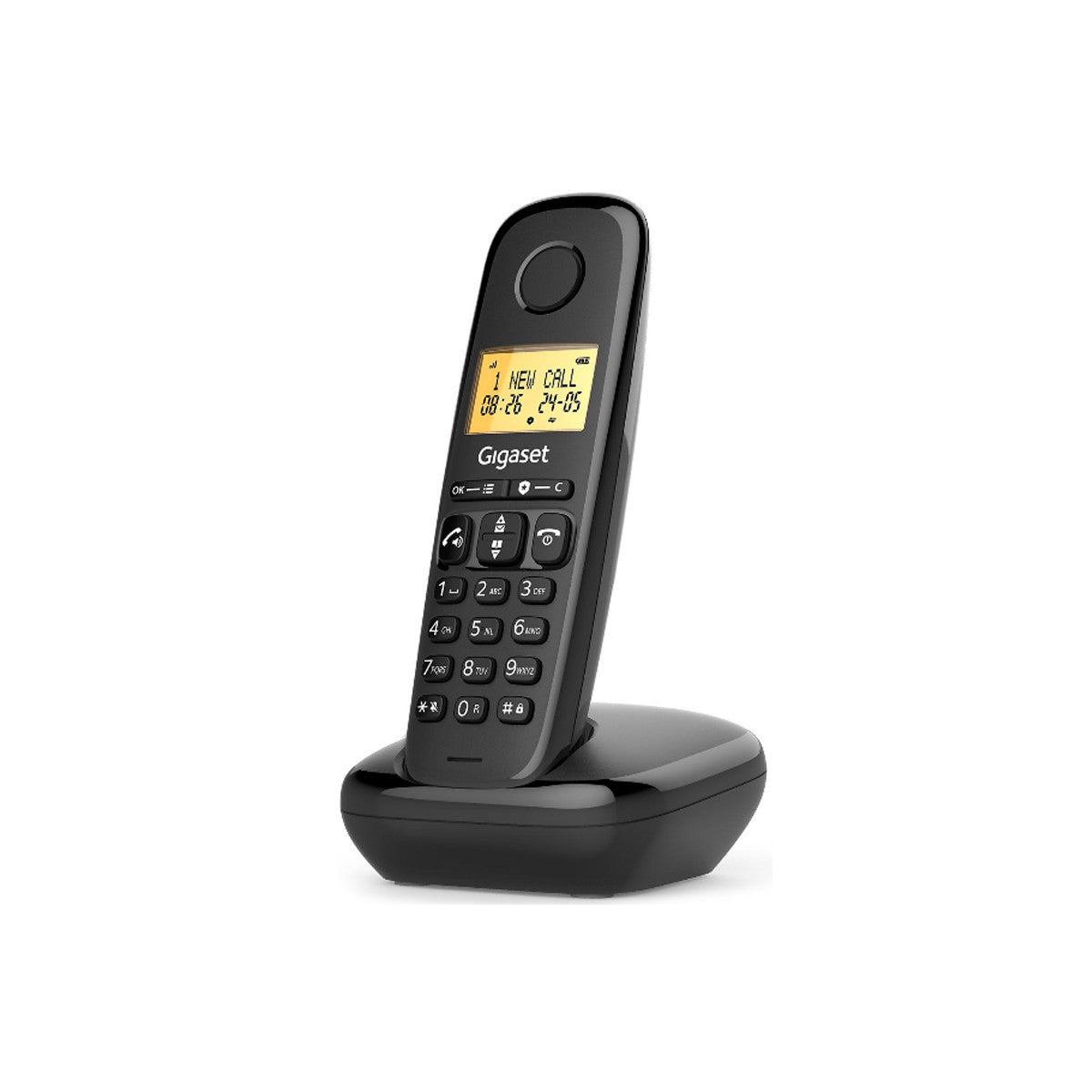 Gigaset Start 100 Telefono Cordless Singolo Nero Vivavoce Funzione Sveglia
