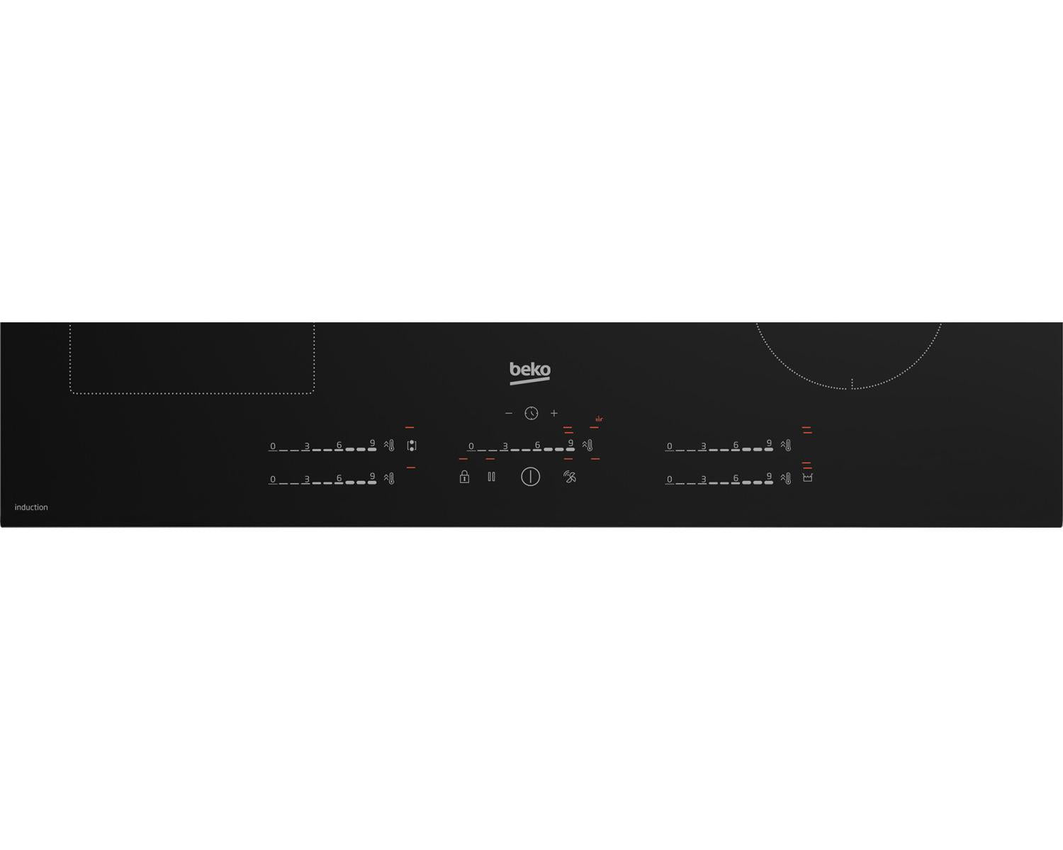 Beko HII85720UFT Piano Cottura Da Incasso 80 cm a Induzione 5 Fornelli Nero