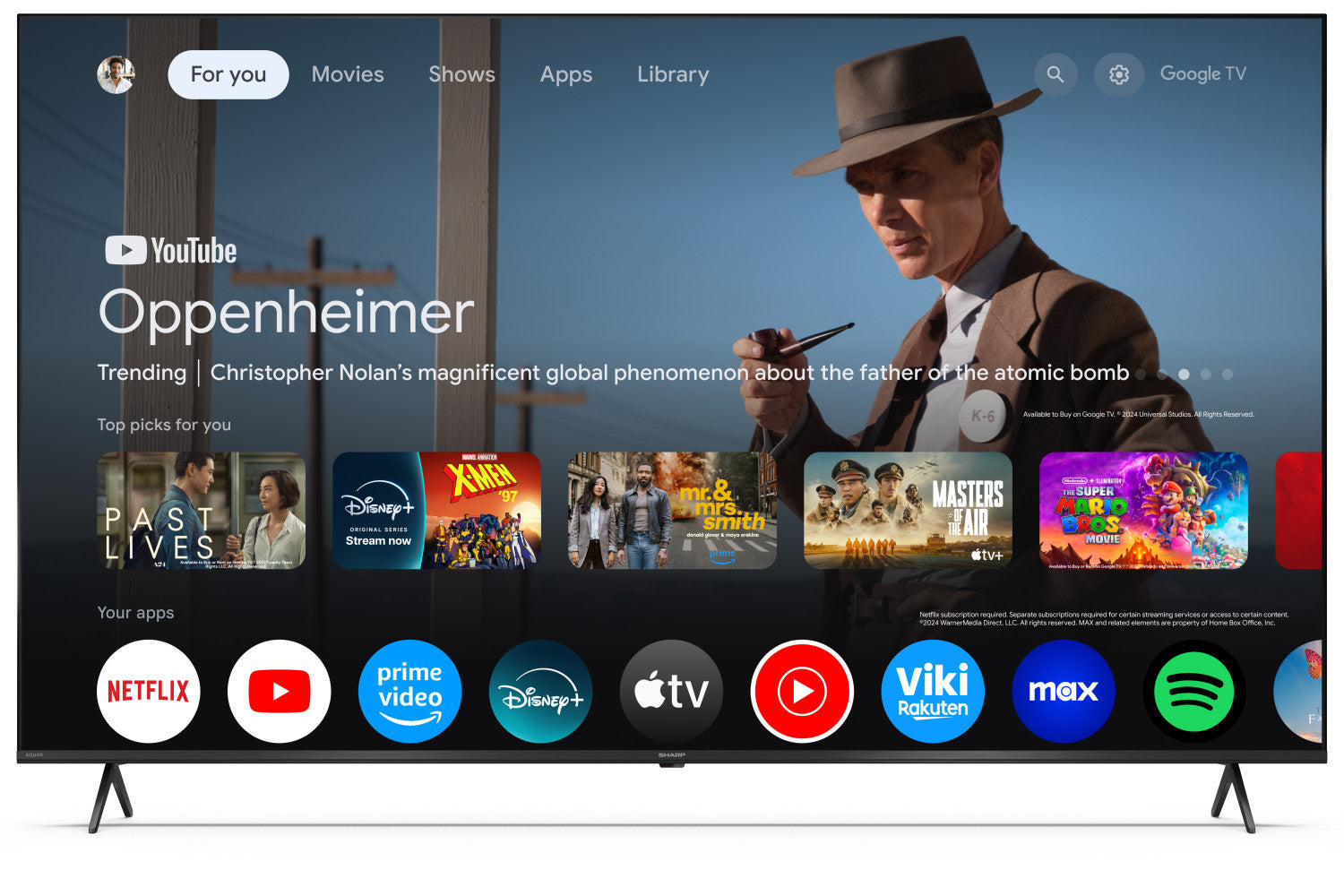 Sharp 55HP5265E TV 139,7 cm (55") 4K Ultra HD Smart TV Wi-Fi Nero