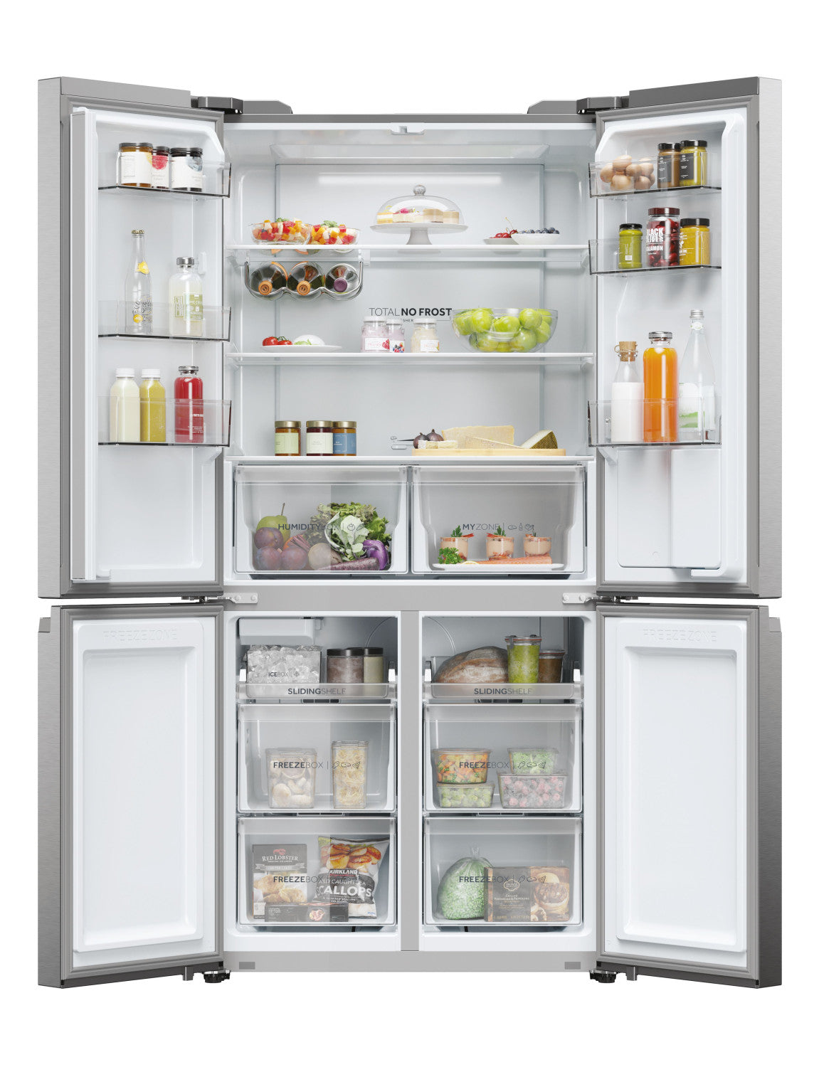 Haier Cube 90 Serie 5 HCR5919EHMP frigorifero side-by-side Libera installazione 525 L E Platino, Acciaio inox