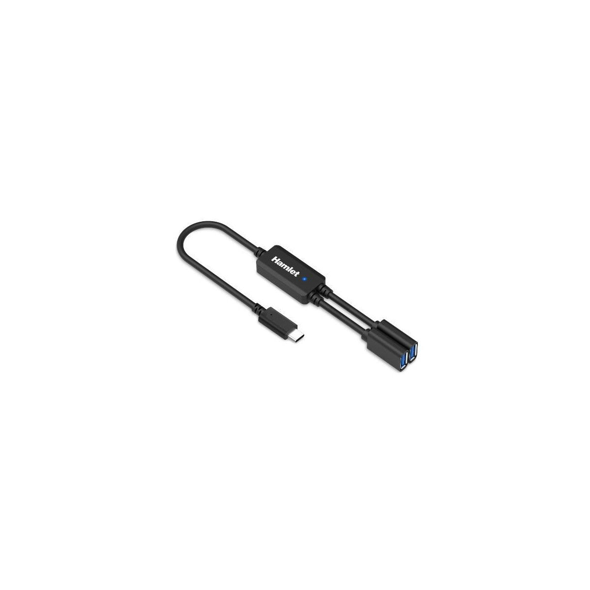 Hamlet XHUB-02UC-5GY Hub USB 3.1 Con Cavo A Y 1 Ingresso USB-C E 2 Uscite USB-A 3.0 Nero
