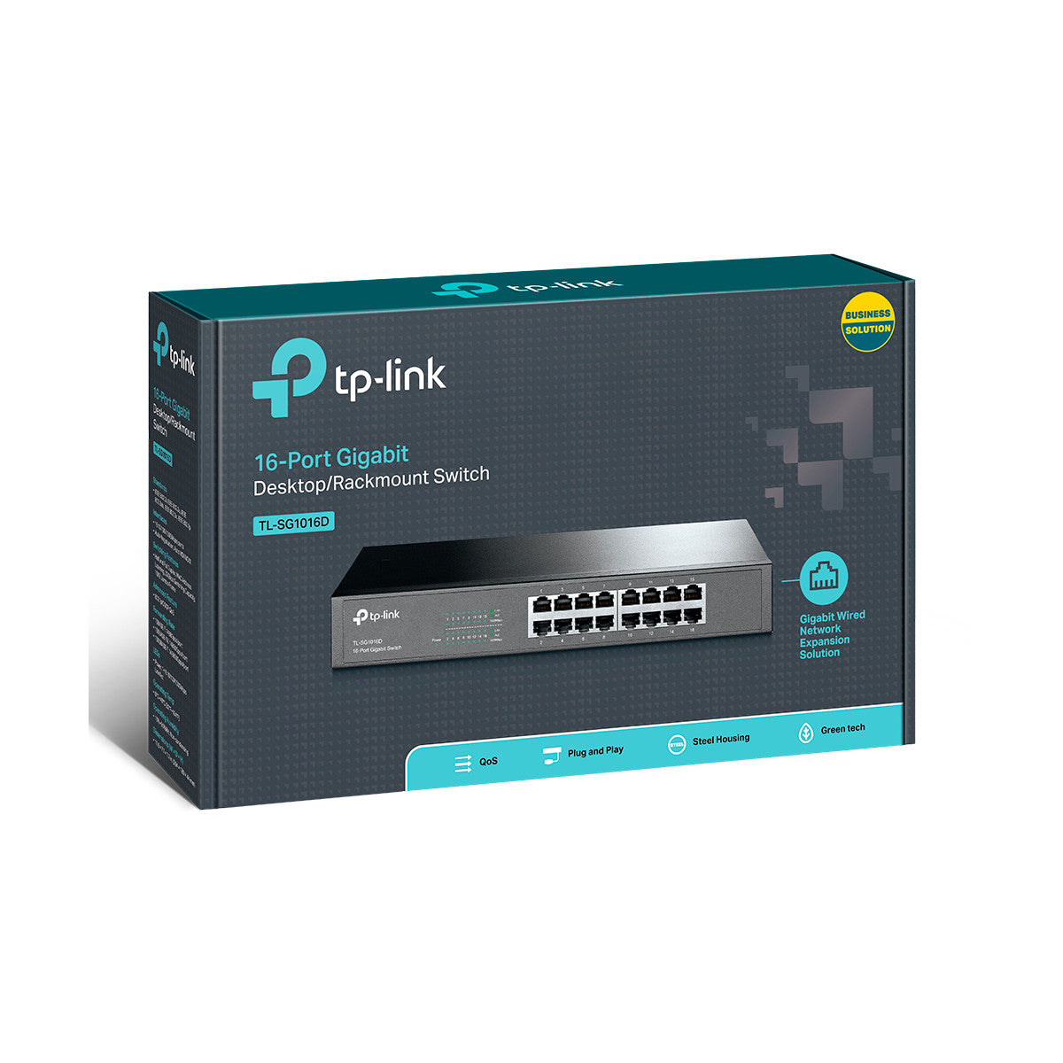 TP-Link TL-SG1016D(UN) switch di rete Non gestito L2 Gigabit Ethernet (10/100/1000) Nero