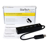 StarTech.com ST4300PBU3 hub di interfaccia USB 3.2 Gen 1 (3.1 Gen 1) Type-A 5000 Mbit/s Nero
