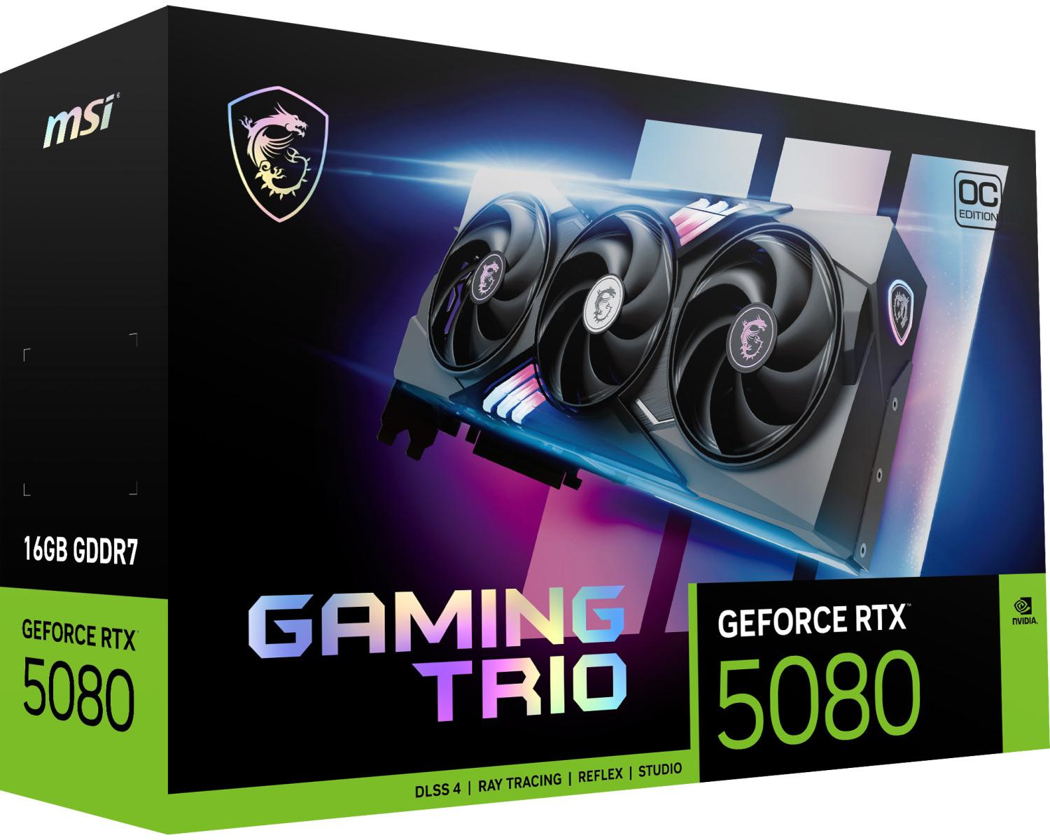 MSI GAMING GEFORCE RTX 5080 16G TRIO OC scheda video NVIDIA 16 GB GDDR7