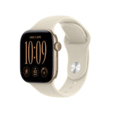 Apple Watch Series 12 GPS, cassa 42 mm in alluminio color oro chiaro con cinturino Sport sabbia - S/M